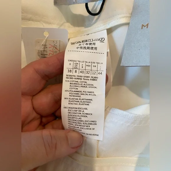 NWT Marcella white cropped pants - Beautifully made! Size 8 - Picture 5 of 14